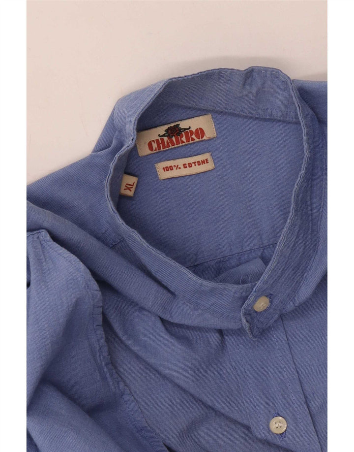 Charro Mens Shirt XL Blue Cotton