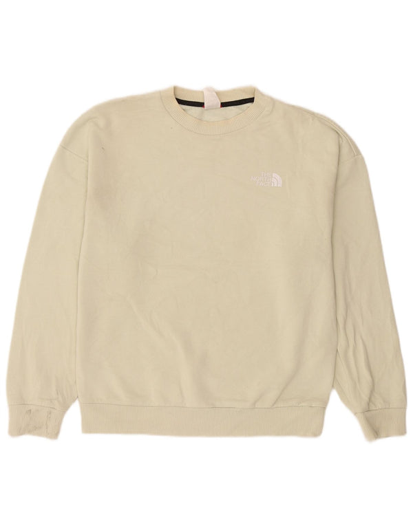 The North Face Womens Sweatshirt Jumper UK 14 Medium Off White Cotton
