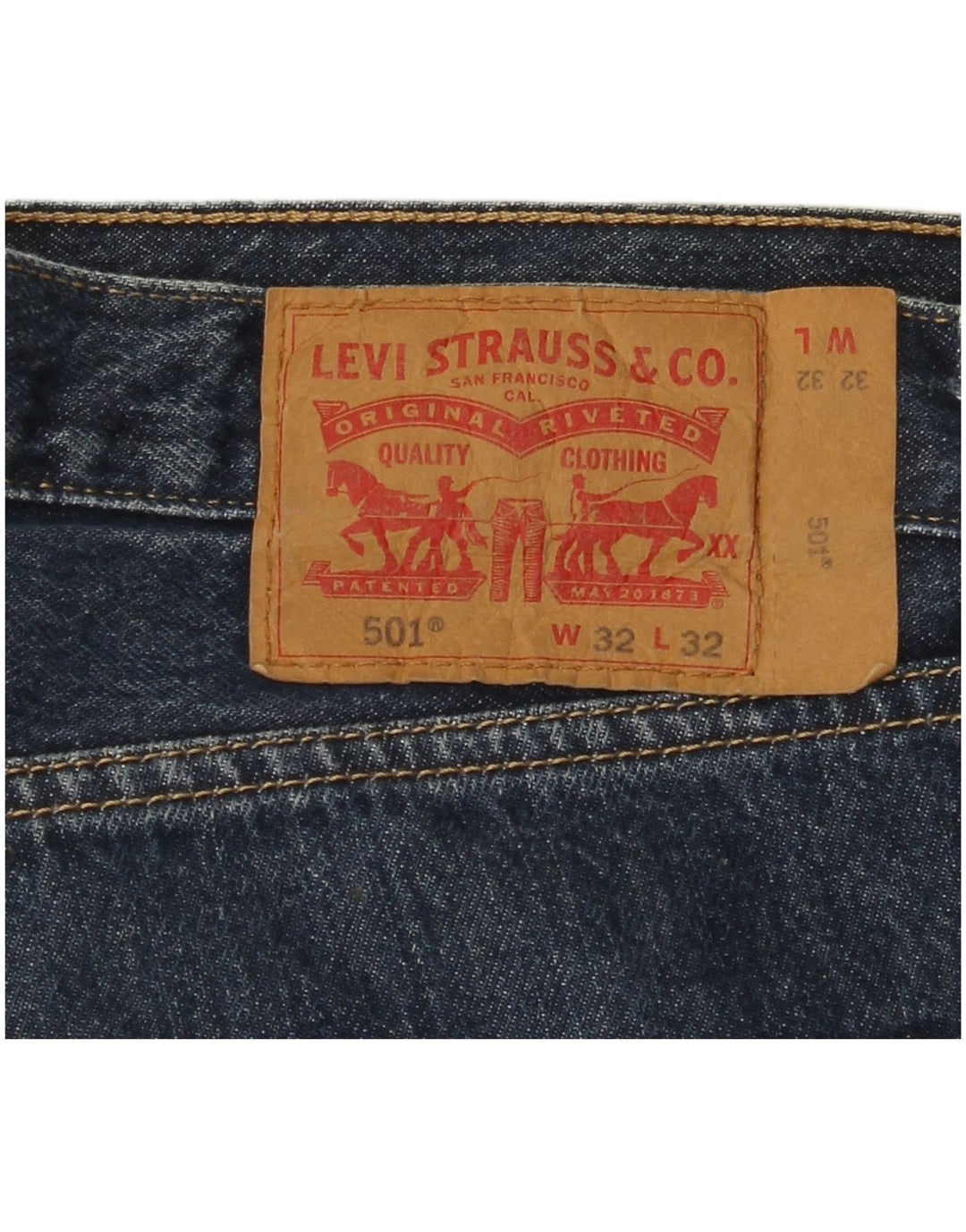 LEVI'S Mens 501 Straight Jeans W32 L29 Blue Cotton