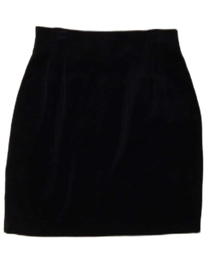 VINTAGE Womens Pencil Skirt Small W24 Black Cotton