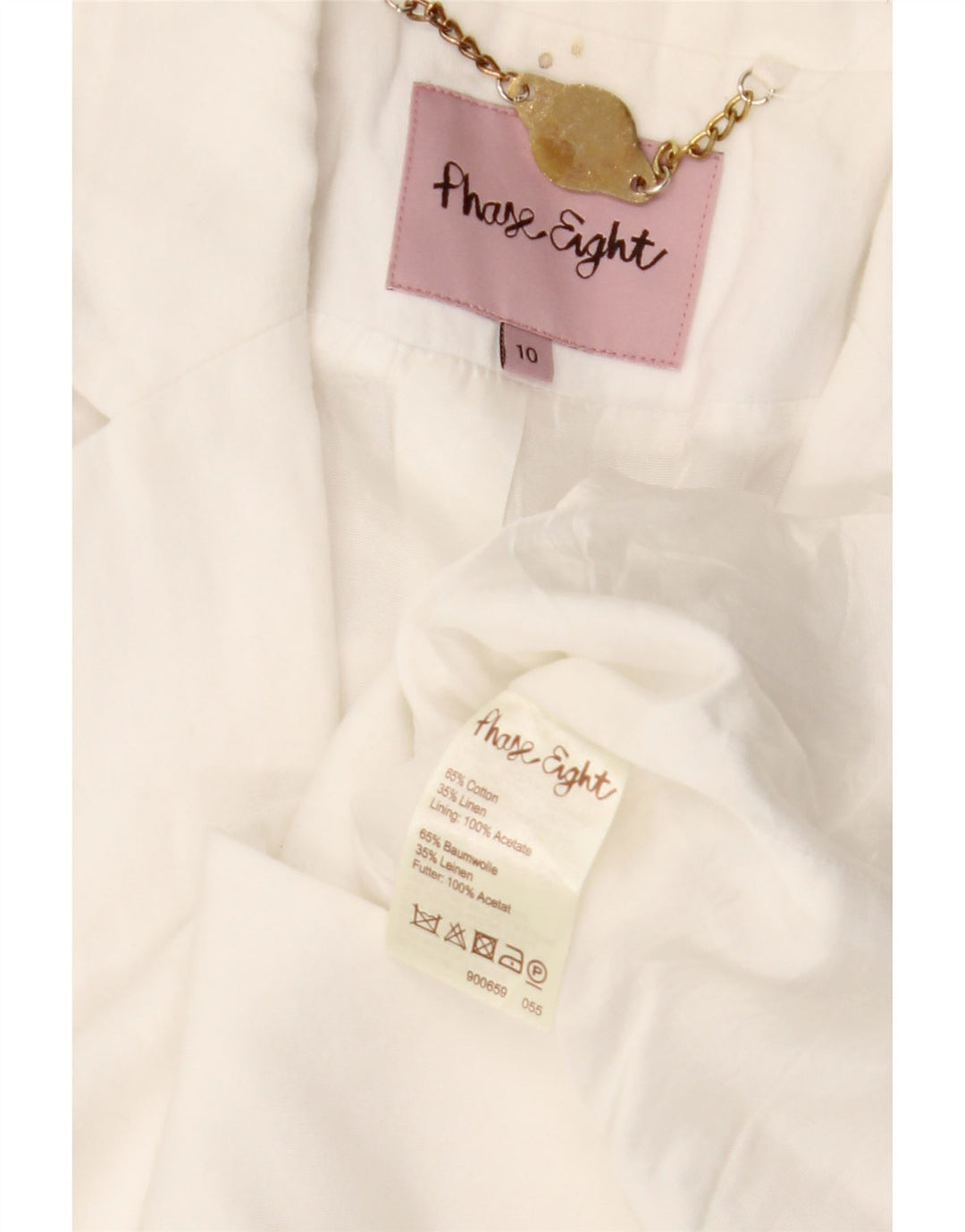 PHASE EIGHT Womens 3/4 Sleeve 1 Button Bolero Jacket UK 10 Small White