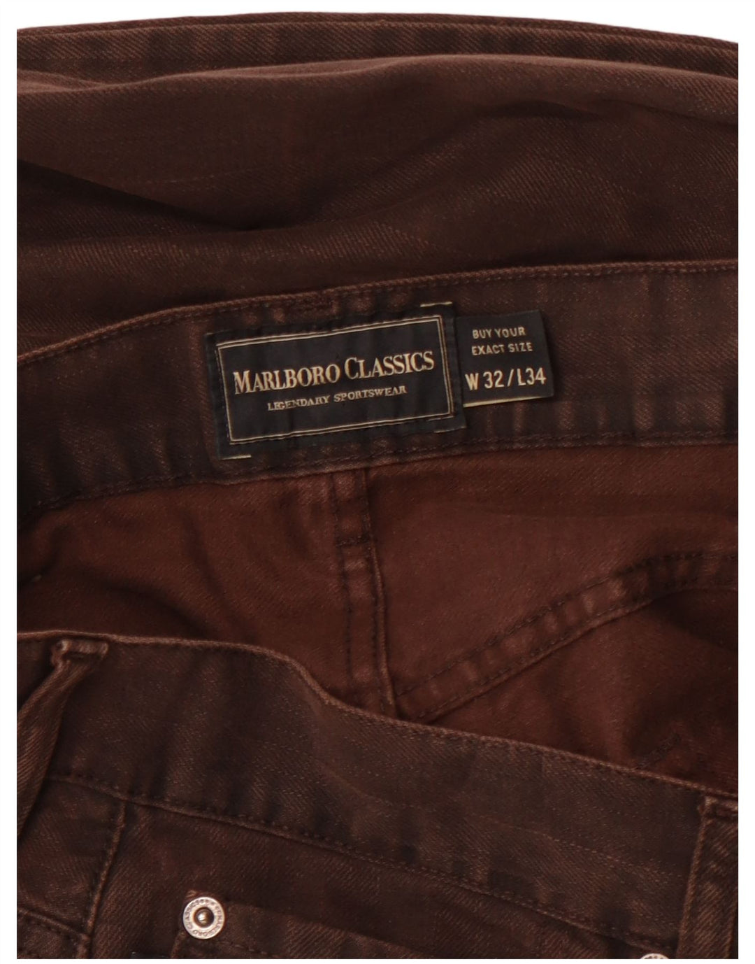 Marlboro Classics Mens Straight Casual Trousers W32 L31  Brown
