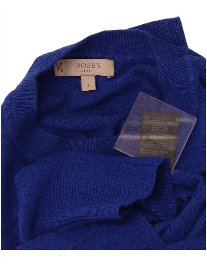 HOBBS Womens Oversized Crew Neck Jumper Sweater UK 10 Small Blue