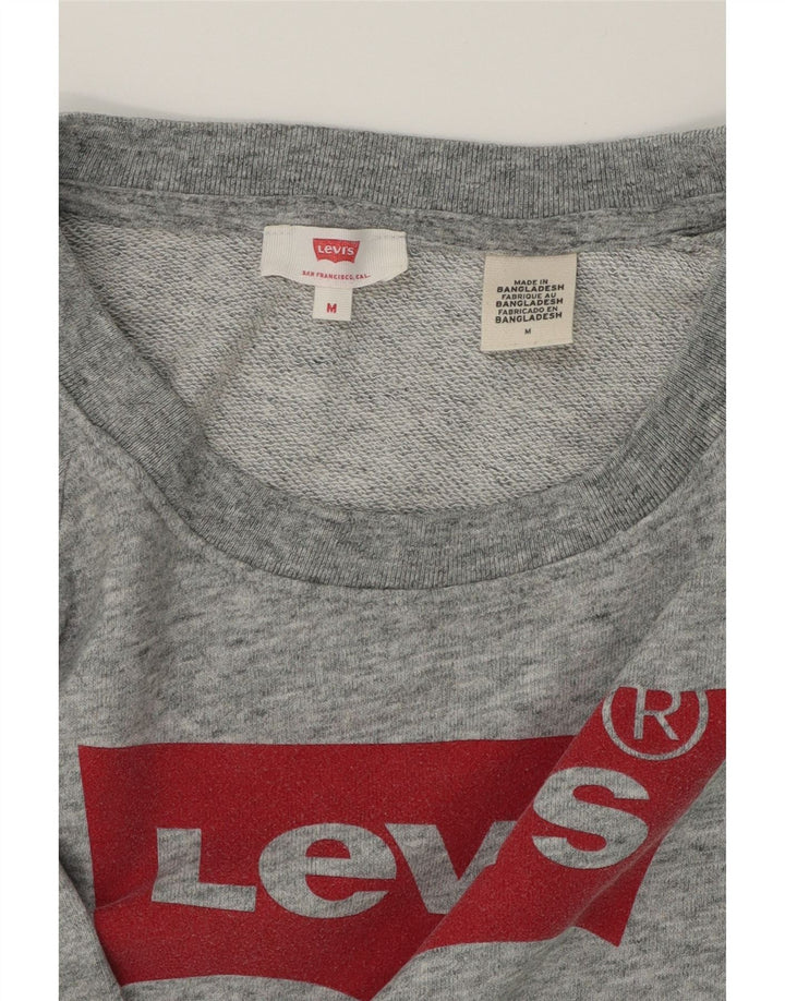LEVI'S Womens Oversized Sweatshirt Jumper UK 14 Medium Grey Flecked Vintage Levi's and Second-Hand Levi's from Messina Hembry 