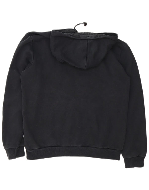 Puma Womens Graphic Hoodie Jumper UK 16 Large Black Cotton