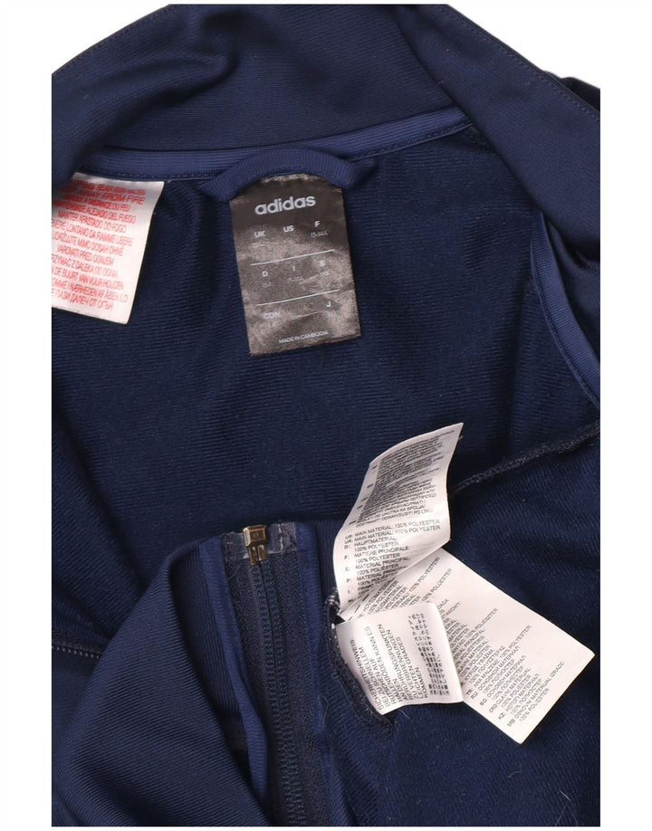 Adidas Boys Climalite Tracksuit Top Jacket 13-14 Years Navy Blue Polyester