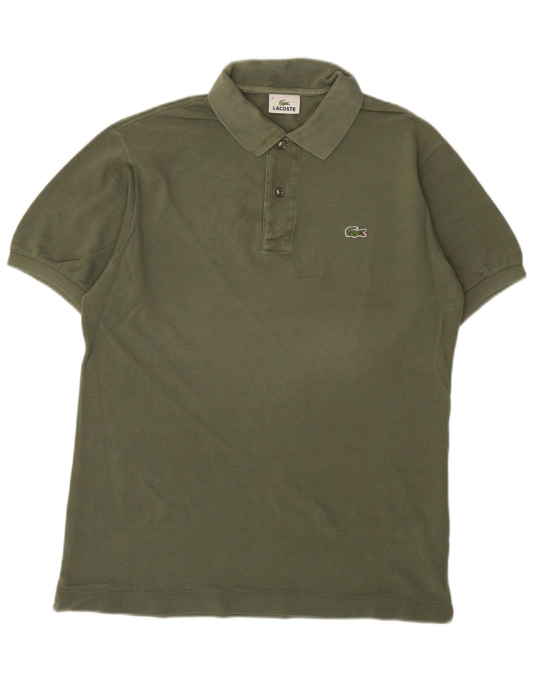 Lacoste Mens Polo Shirt Size 4 Medium Khaki Cotton