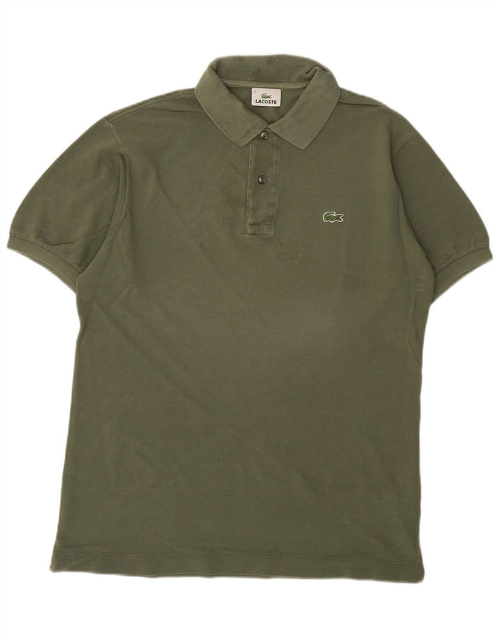 Lacoste Mens Polo Shirt Size 4 Medium Khaki Cotton
