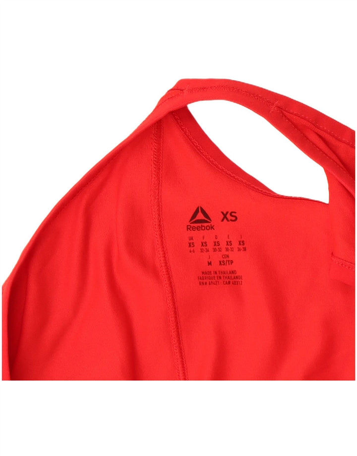 REEBOK Womens Bodypump Graphic Vest Top UK 4/6 XS Red