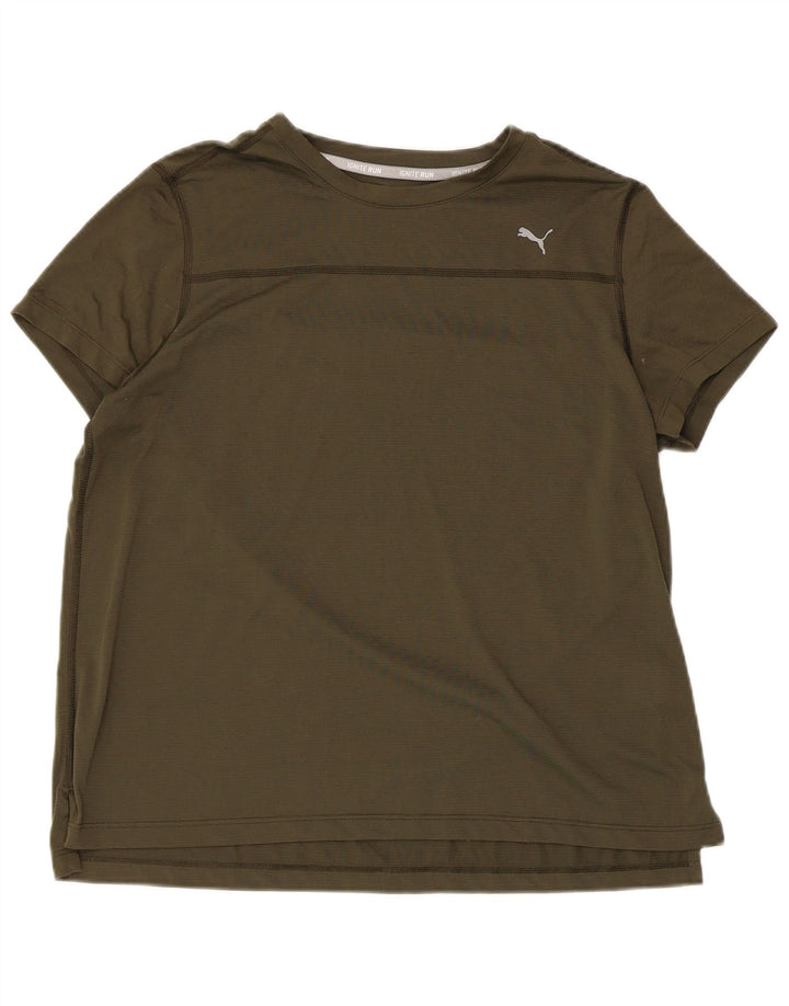 PUMA Womens T-Shirt Top UK 16 Large Khaki Polyester