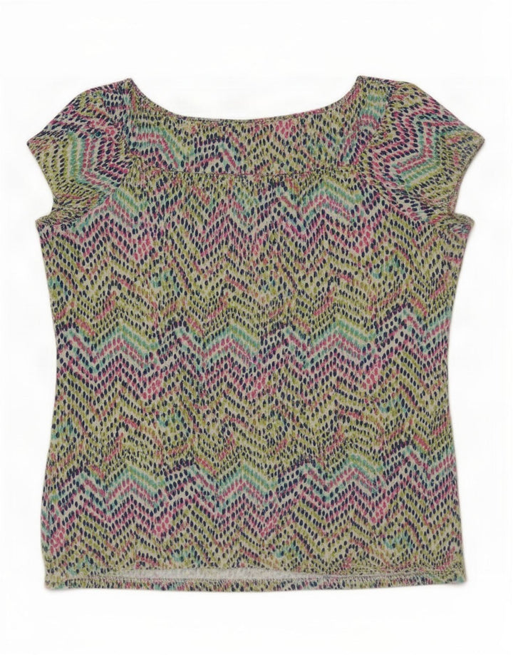 M&Co Womens Blouse Top UK 12 Medium Multicoloured Geometric Viscose