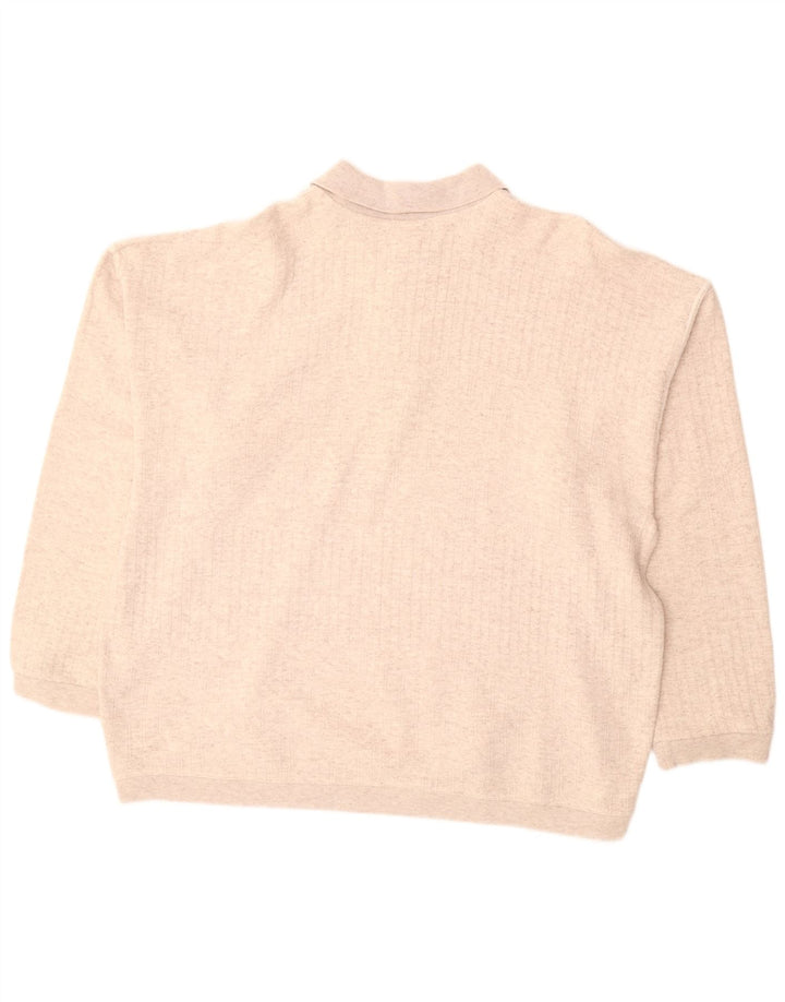VINTAGE Mens Polo Neck Jumper Sweater 2XL Beige