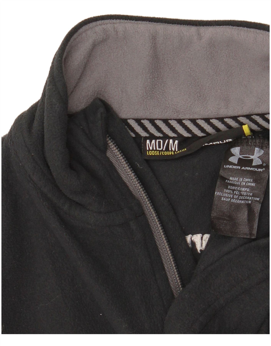 Under Armour Womens Zip Neck Fleece Jumper UK 14 Medium Grey Polyester