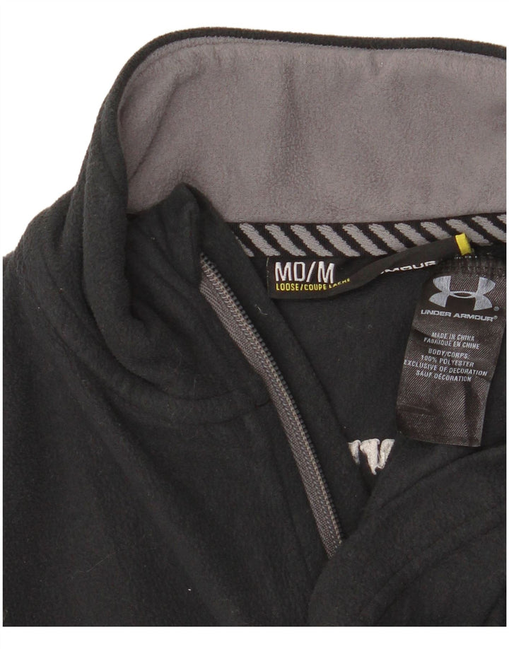 Under Armour Womens Zip Neck Fleece Jumper UK 14 Medium Grey Polyester