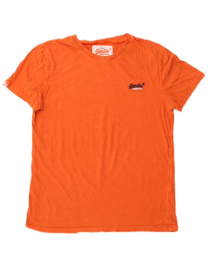 Superdry Mens Graphic T-Shirt Top Small Orange Cotton
