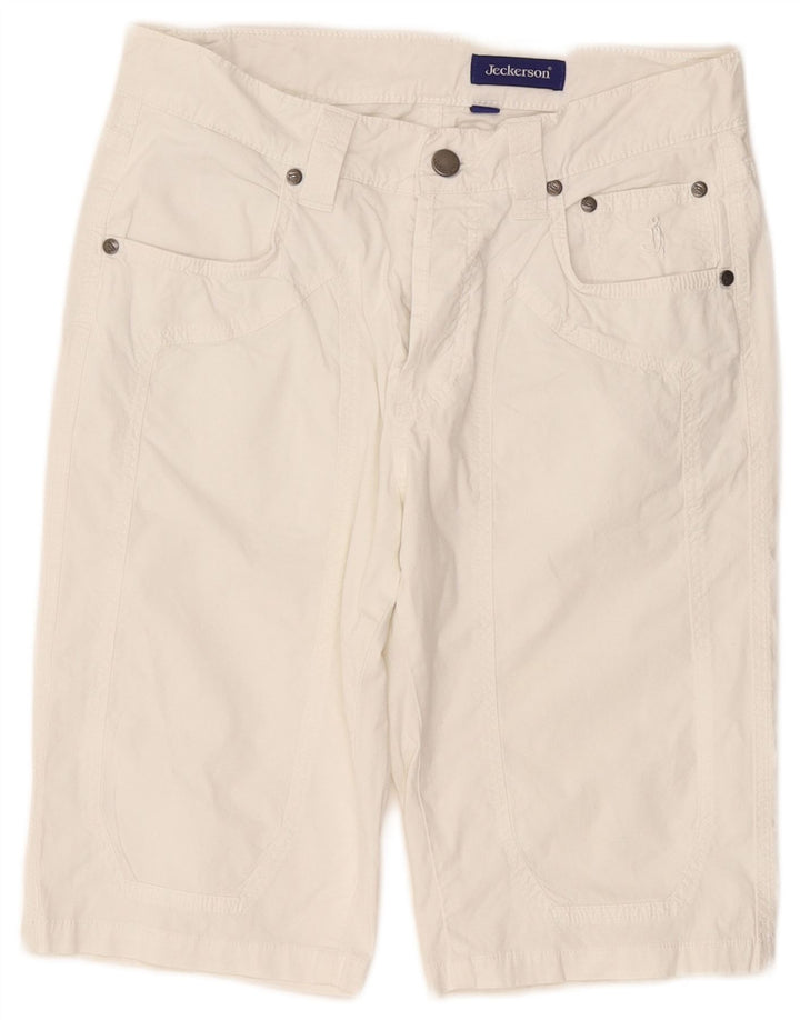 JECKERSON Womens Bermuda Casual Shorts W31 Medium  White Cotton