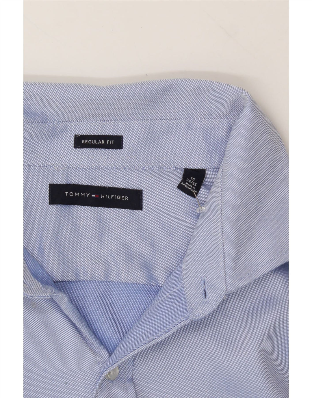 TOMMY HILFIGER Mens Regular Fit Shirt Size 18 2XL Blue Vintage Tommy Hilfiger and Second-Hand Tommy Hilfiger from Messina Hembry 