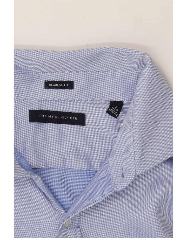 TOMMY HILFIGER Mens Regular Fit Shirt Size 18 2XL Blue Vintage Tommy Hilfiger and Second-Hand Tommy Hilfiger from Messina Hembry 