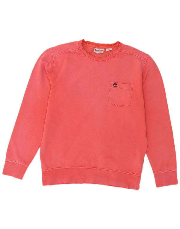 Timberland Mens Sweatshirt Jumper Medium Red Cotton