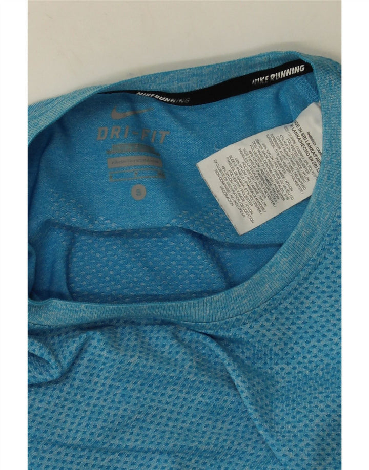 Nike Mens Dri Fit T-Shirt Top Small Blue Flecked Polyester