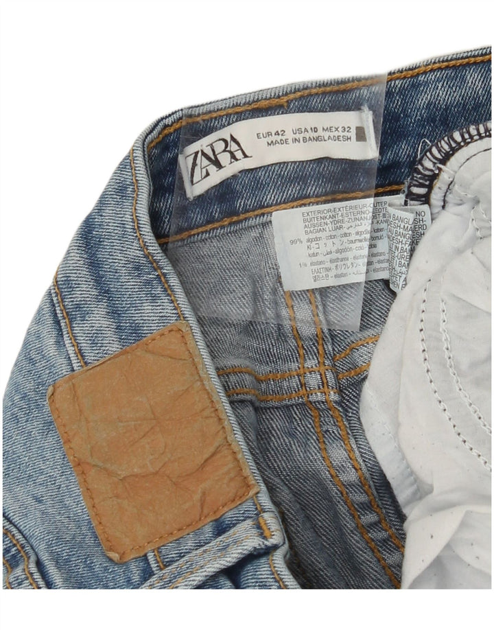 ZARA Womens Crop High Waist Jeans EU 42 Large W32 L24 Blue Cotton