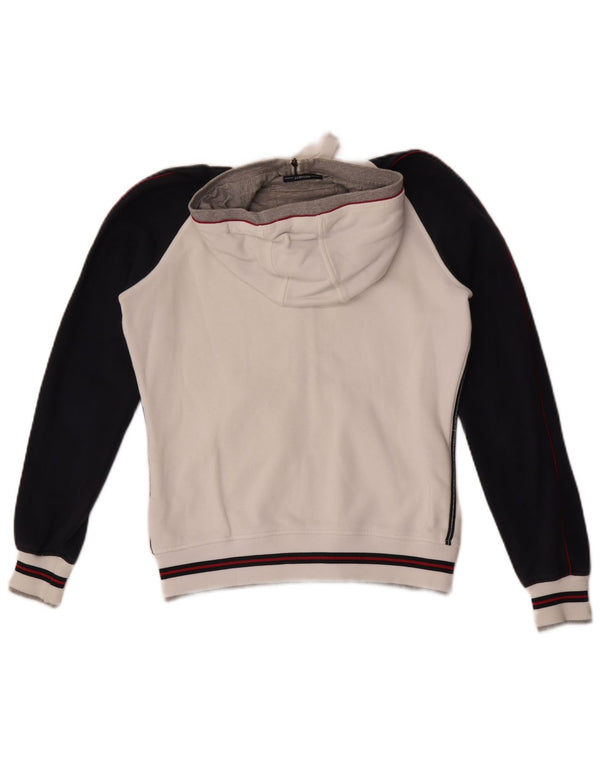Champion Womens Zip Hoodie Sweater UK 10 Small White Colourblock Cotton