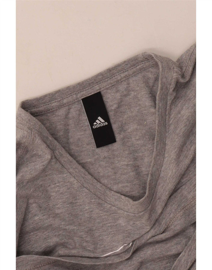 Adidas Mens Graphic T-Shirt Top Small Grey Flecked