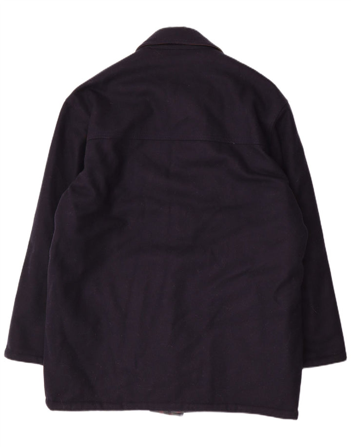 NAVIGARE Mens Reversible Jacket UK 44 2XL Navy Blue Wool