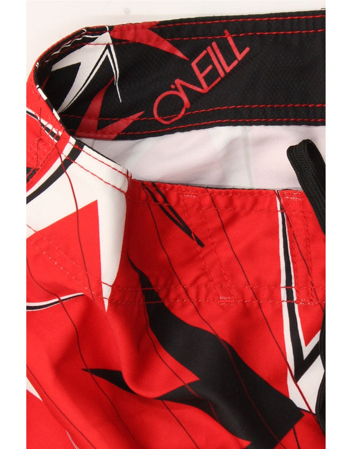 O'NEILL Mens Graphic Swimming Shorts Small Red Geometric