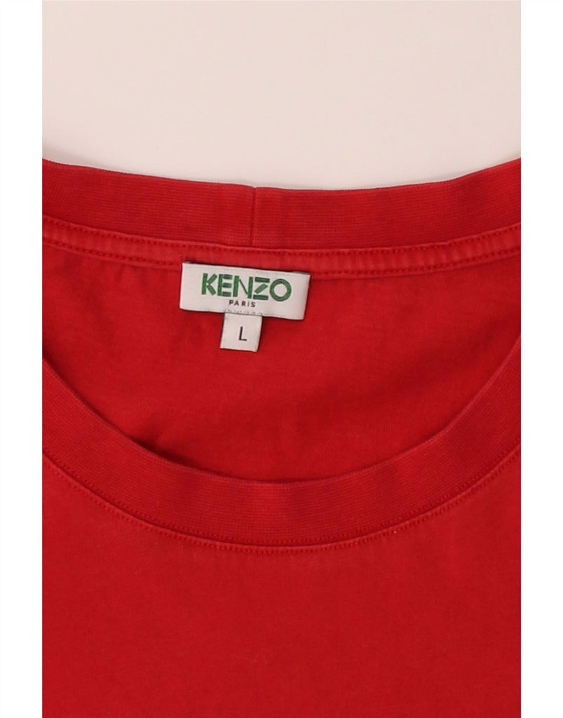 KENZO Womens Graphic T-Shirt Top UK 16 Large Red Cotton Vintage Kenzo and Second-Hand Kenzo from Messina Hembry 