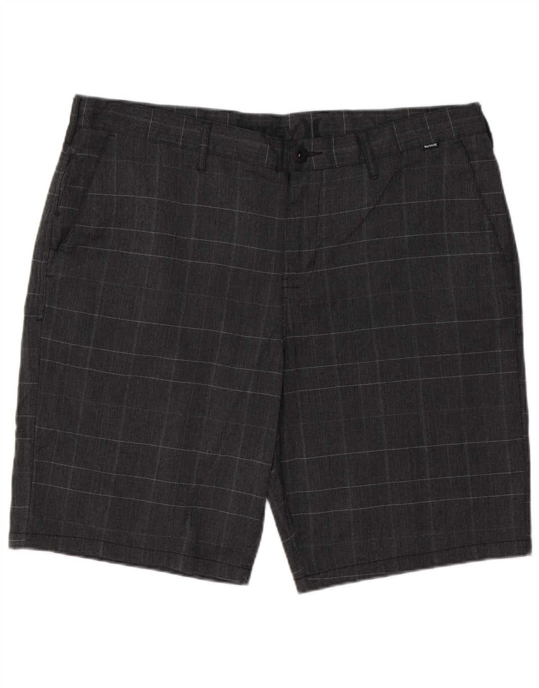 HURLEY Mens Chino Shorts W38 XL Grey Check Polyester