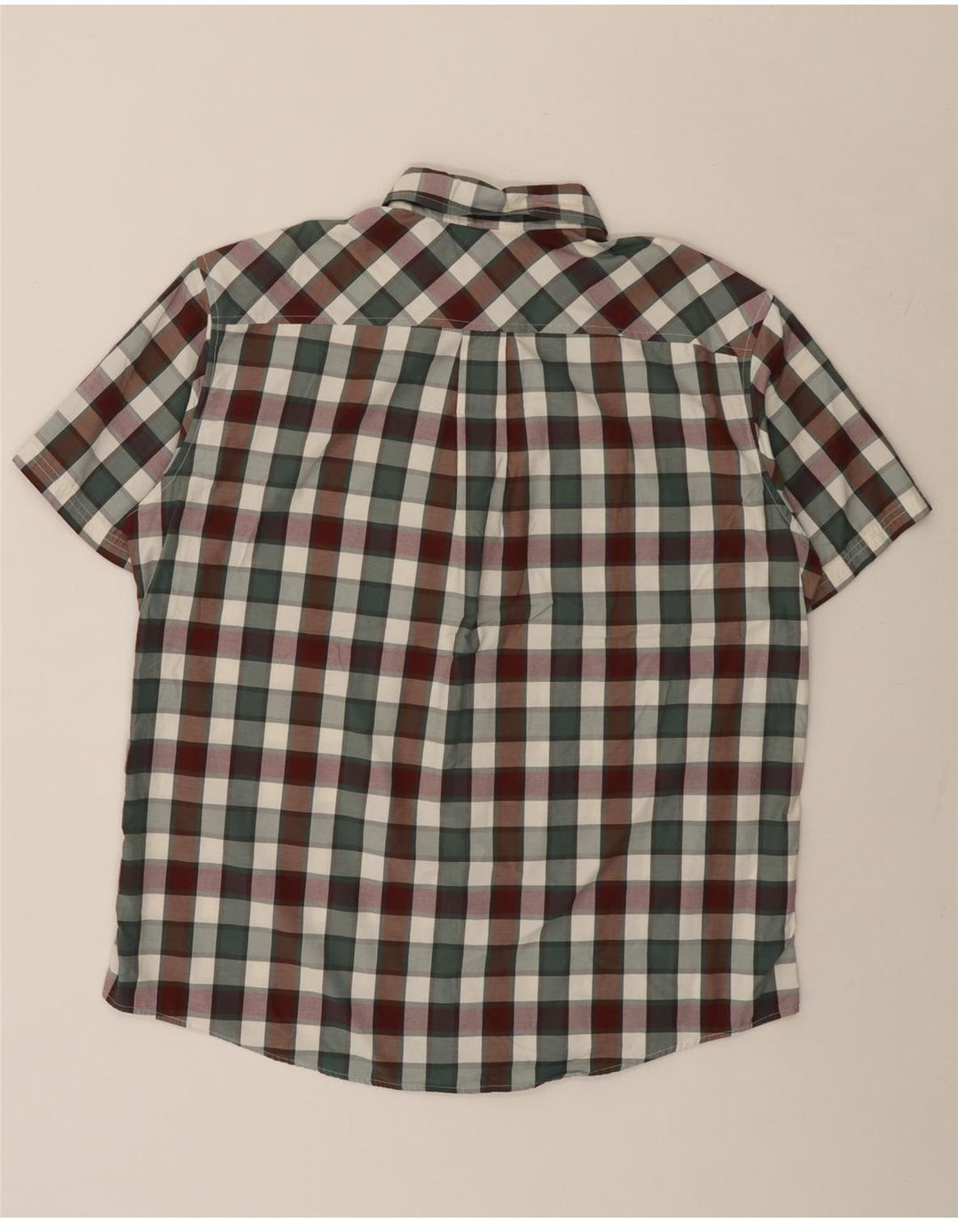 EDDIE BAUER Mens Short Sleeve Shirt Large Multicoloured Check Cotton