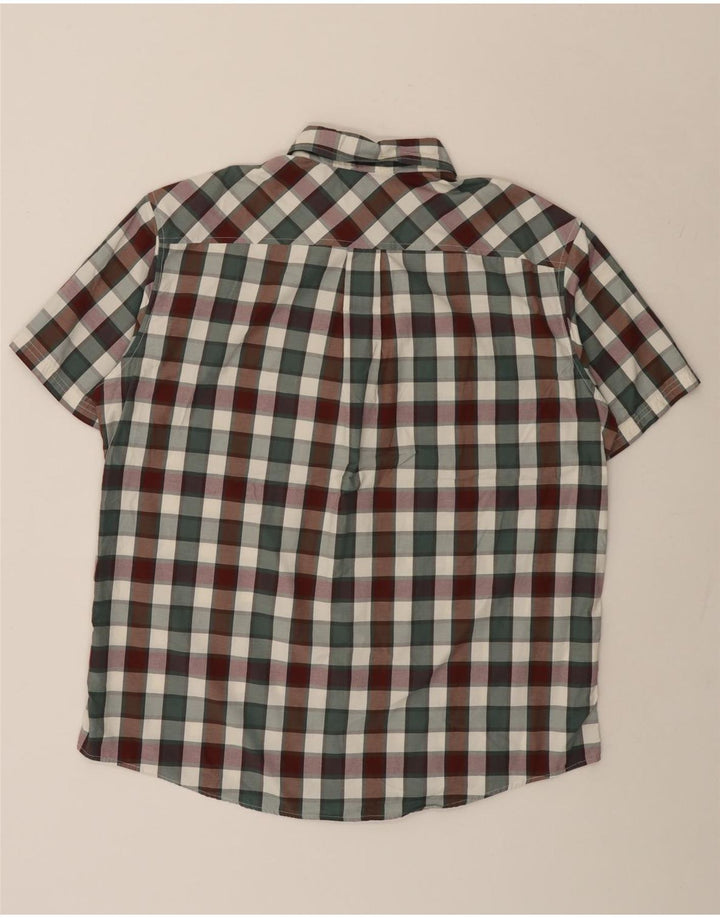 EDDIE BAUER Mens Short Sleeve Shirt Large Multicoloured Check Cotton