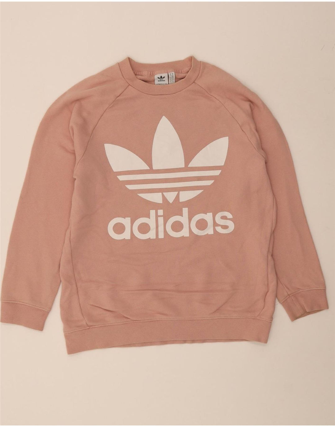 ADIDAS Womens Oversized Graphic Sweatshirt Jumper UK 14 Medium  Pink Vintage Adidas and Second-Hand Adidas from Messina Hembry 