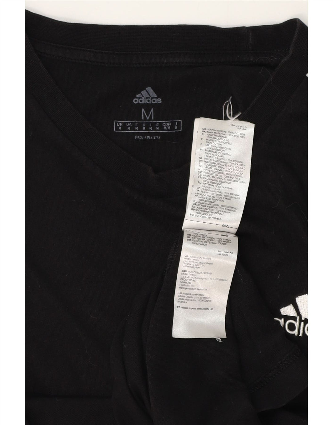 ADIDAS Mens T-Shirt Top Medium Black Cotton