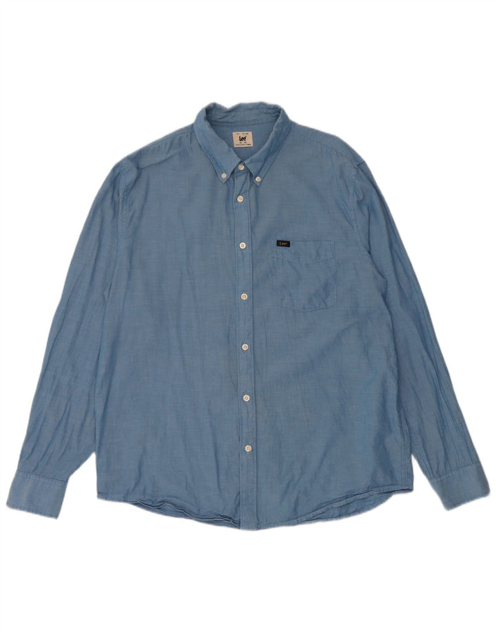 Lee Mens Shirt XL Blue Cotton