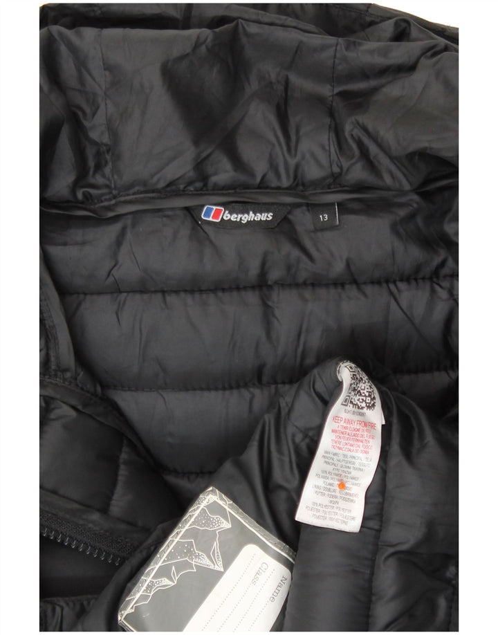 BERGHAUS Boys Hooded Padded Jacket 12-13 Years Black Polyamide