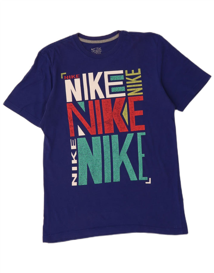 NIKE Mens Regular Fit Graphic T-Shirt Top Medium Blue Cotton