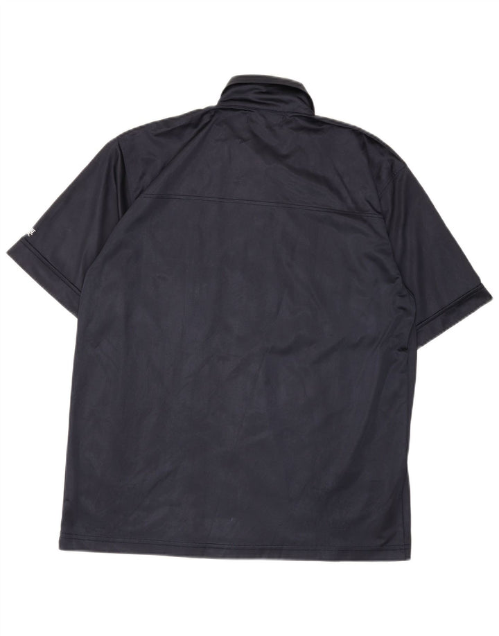 AEM KEI Mens NYC Short Sleeve Shirt Medium Navy Blue Polyester