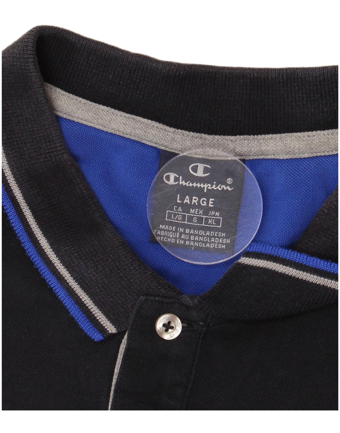 CHAMPION Mens Polo Shirt Large Navy Blue