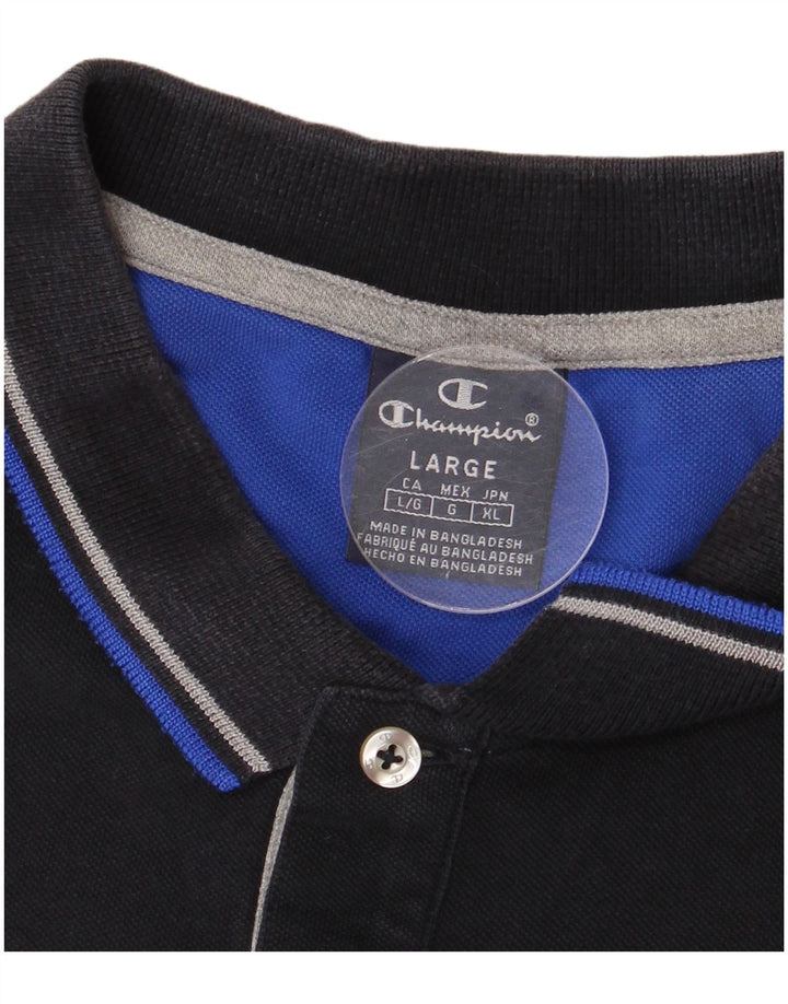 CHAMPION Mens Polo Shirt Large Navy Blue
