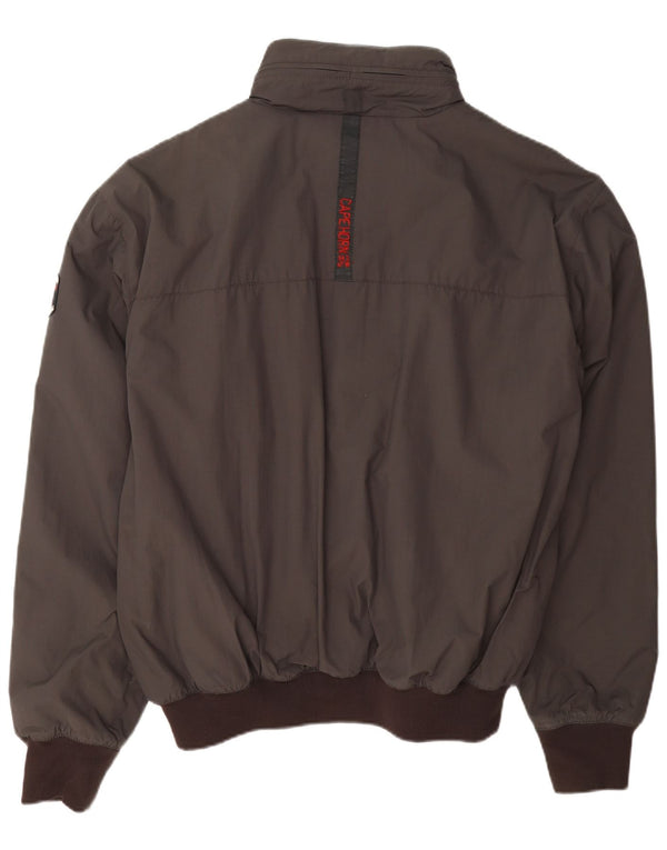 Cape Horn Mens Hooded Bomber Jacket UK 44 2XL Brown Polyamide