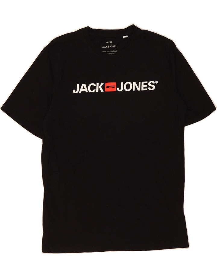 JACK & JONES Mens Graphic T-Shirt Top Medium Black Cotton Vintage Jack & Jones and Second-Hand Jack & Jones from Messina Hembry 