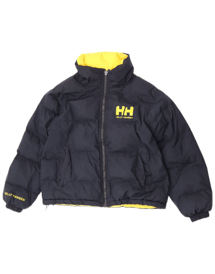 Helly Hansen Mens Graphic Reversible Padded Jacket UK 36 Small Yellow