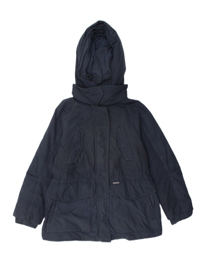 WOOLRICH Womens Hooded Padded Jacket UK 10 Small Navy Blue Vintage Woolrich and Second-Hand Woolrich from Messina Hembry 
