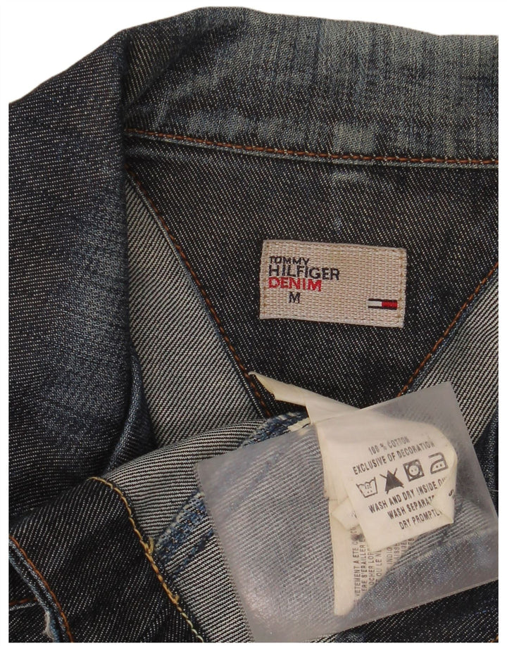 Tommy Hilfiger Womens 3 Button Denim Blazer Jacket UK 12 Medium Navy Blue