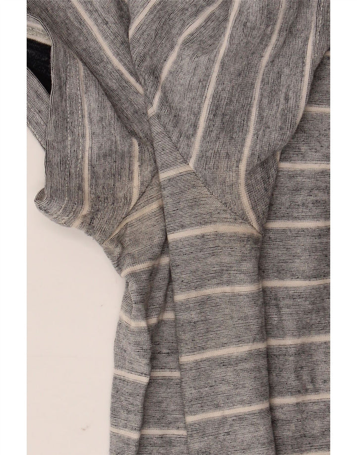 Penguin Mens T-Shirt Top Medium Grey Striped Cotton