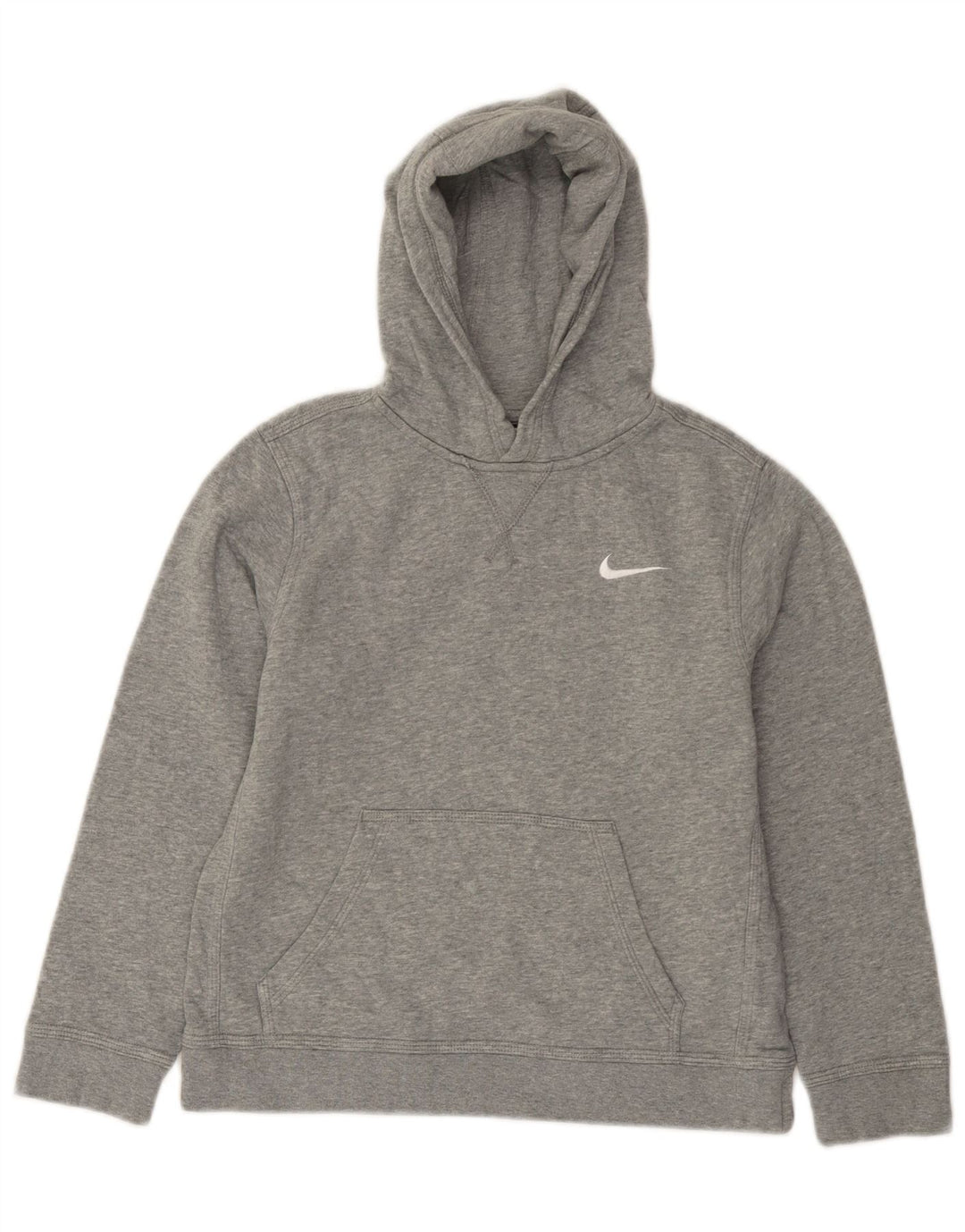 Nike Boys Hoodie Jumper 10-11 Years Medium Grey Flecked