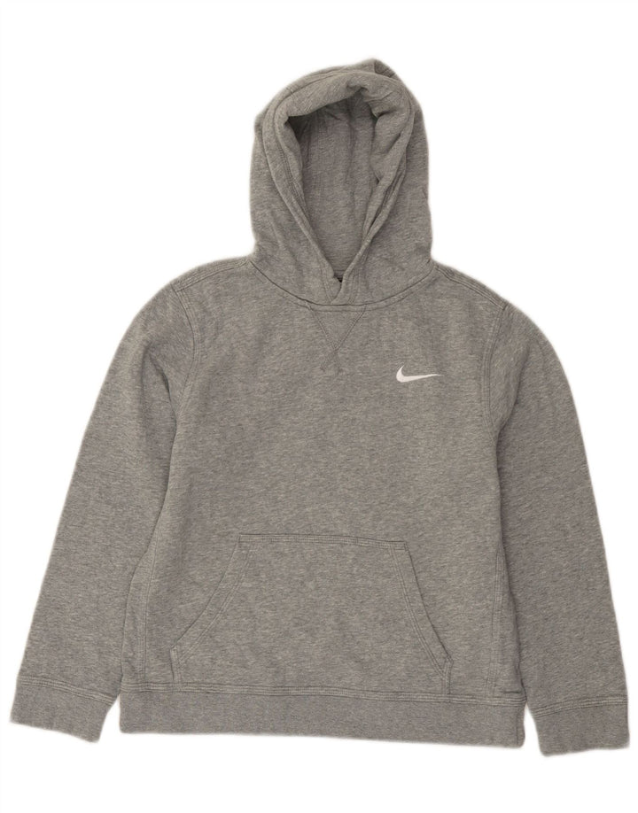 Nike Boys Hoodie Jumper 10-11 Years Medium Grey Flecked