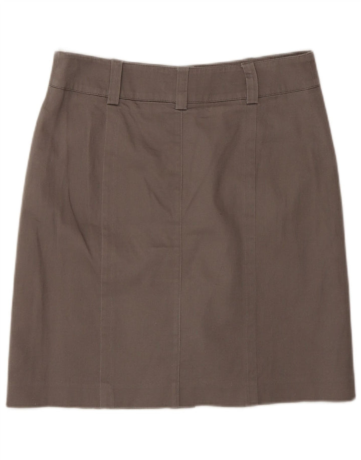 Oasis Womens Regular Midi Skirt US 10 Large W30 Brown Cotton